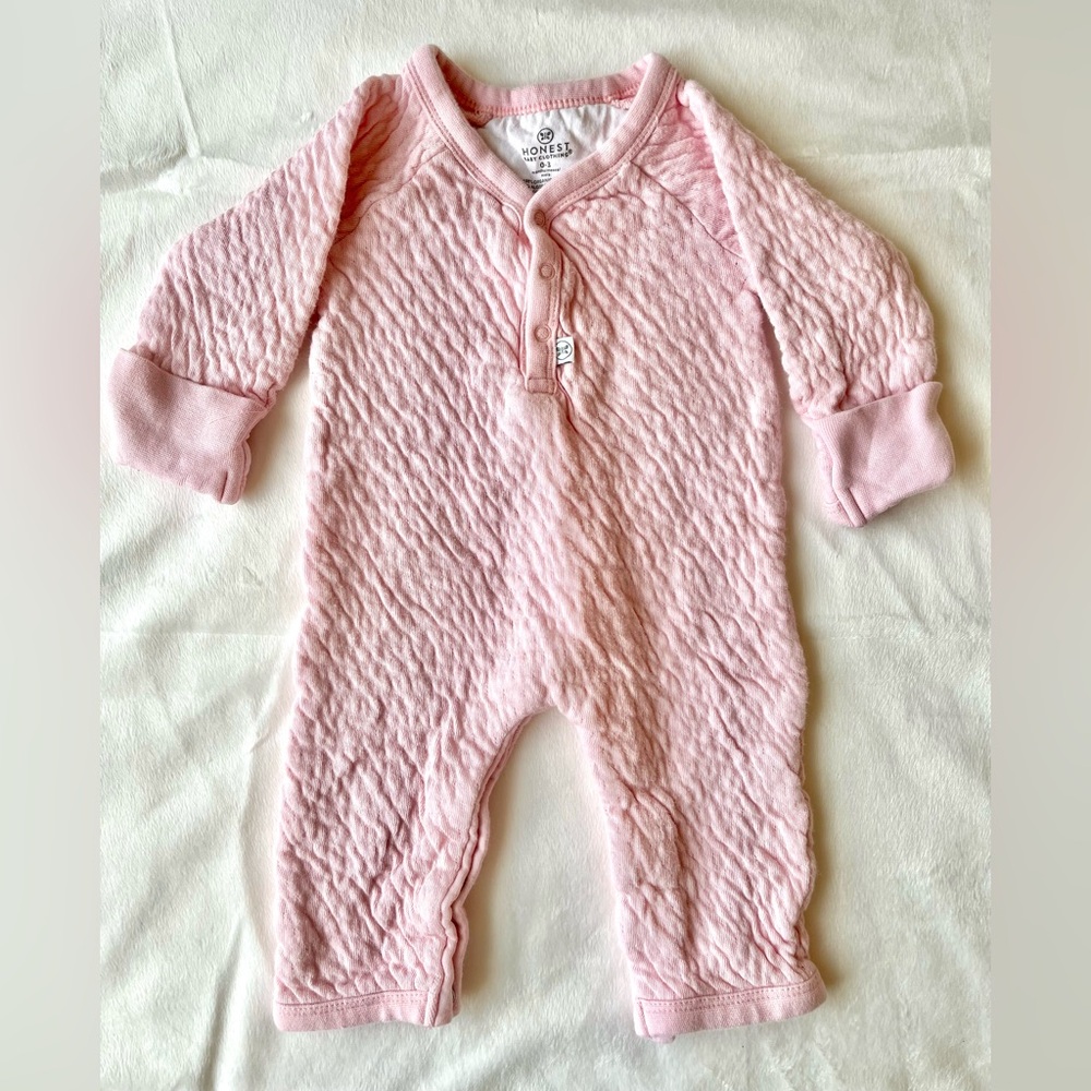 Baby Pink Honest Baby Clothing, 0-3 Month One Piece